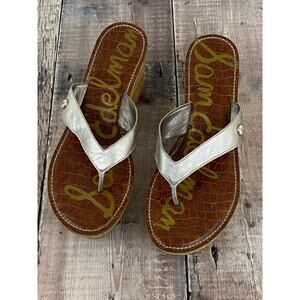 Sam Edelman Romy Wedge Cork Side Leather Upper Sandals Womens Size 9.5